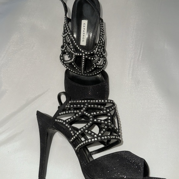 Black Glimmer Poet Heels - Picture 2 of 4